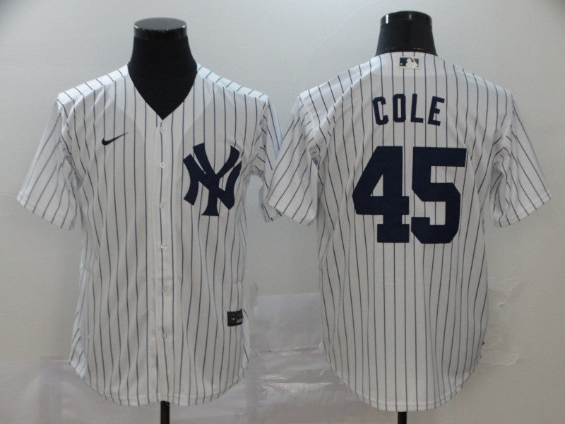 Men's New York Yankees Gerrit Cole #45 White Baseball Jersey
